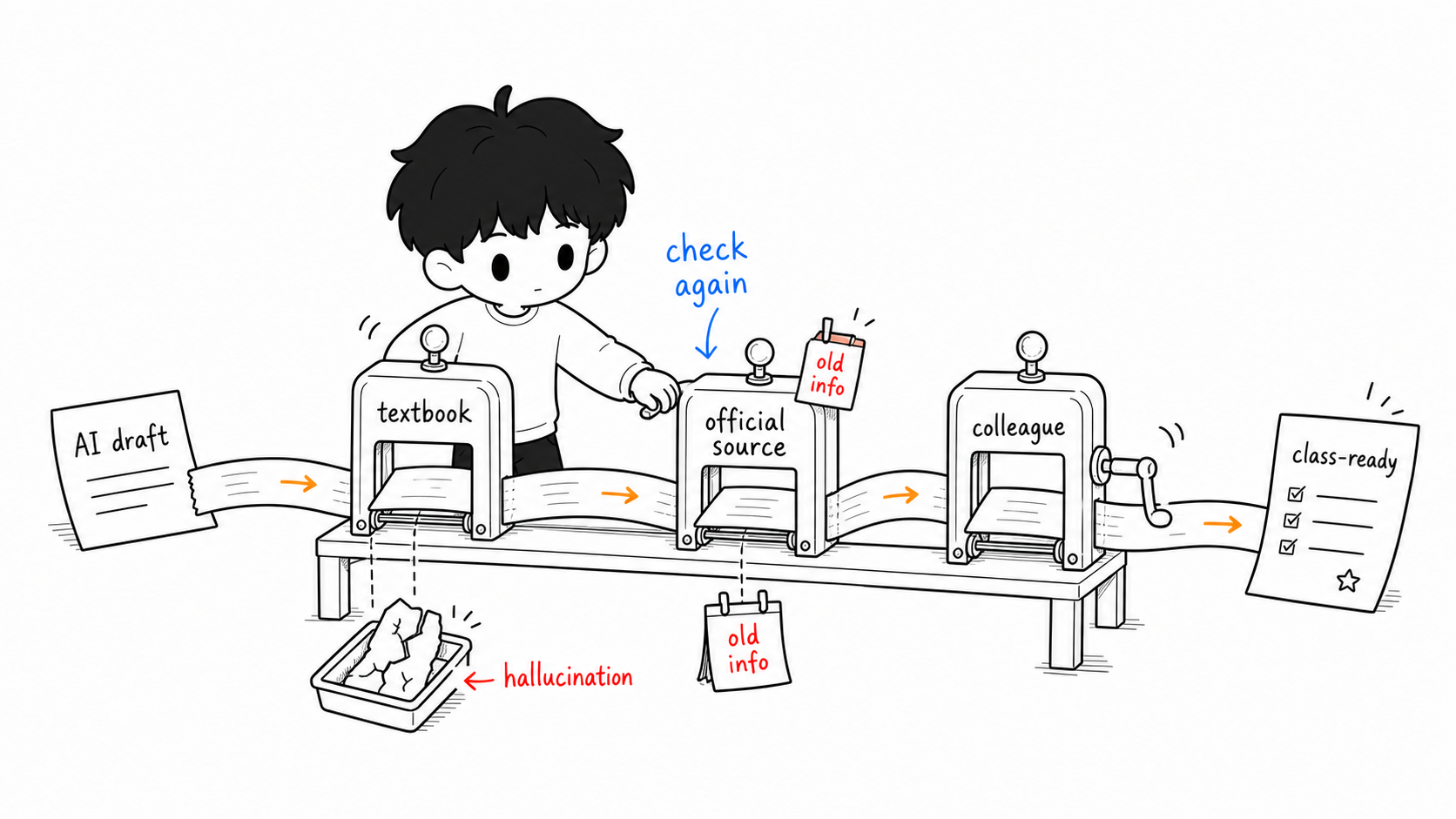 Verify AI output before class